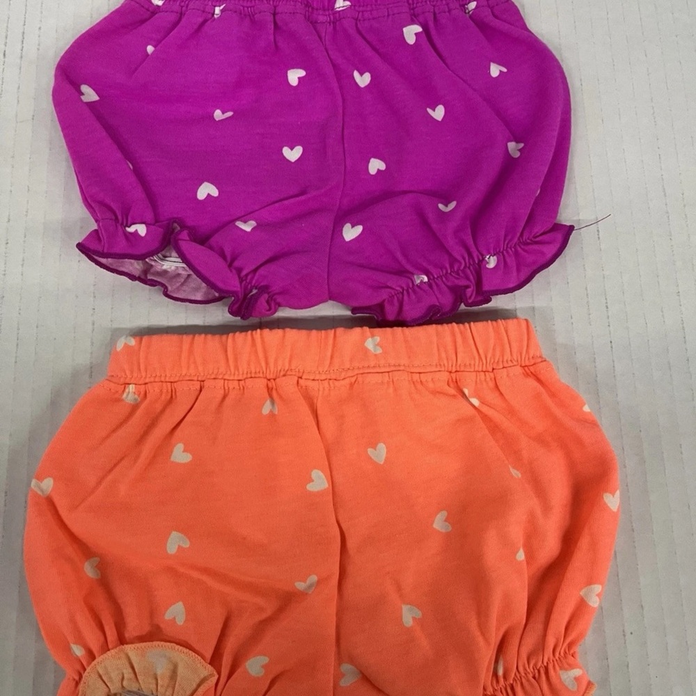 Okie Dokie Baby Girls Heart Print Ruffle Bloomers 3mnths 2 Pack - Picture 2 of 8